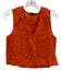 Beautiful People Size S Orange Linen Sleeveless V Neck Tassel Midi Skirt Set Orange / S