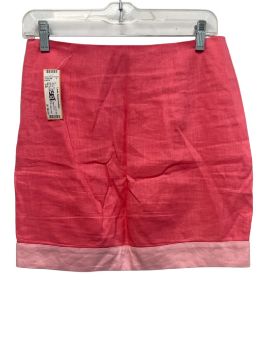 Staud Size S/6 Pink & Light Pink Linen Sleeveless Wave Crop Mini Skirt Set Pink & Light Pink / S/6