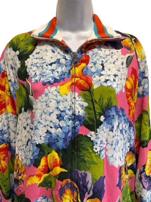 Dolce & Gabbana Size 42 blue, pink, multi Viscose & Elastane Zip Up Pant Set blue, pink, multi / 42