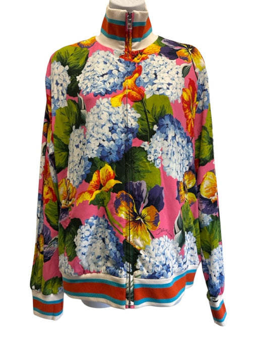 Dolce & Gabbana Size 42 blue, pink, multi Viscose & Elastane Zip Up Pant Set blue, pink, multi / 42