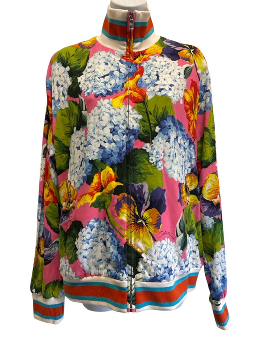 Dolce & Gabbana Size 42 blue, pink, multi Viscose & Elastane Zip Up Pant Set blue, pink, multi / 42