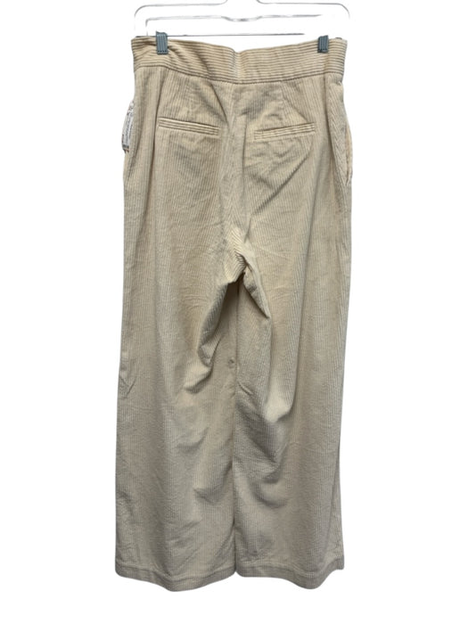 Maria de la Orden Size 38 Cream Cotton Corduroy Sailor Buttons Wide Leg Pants Cream / 38