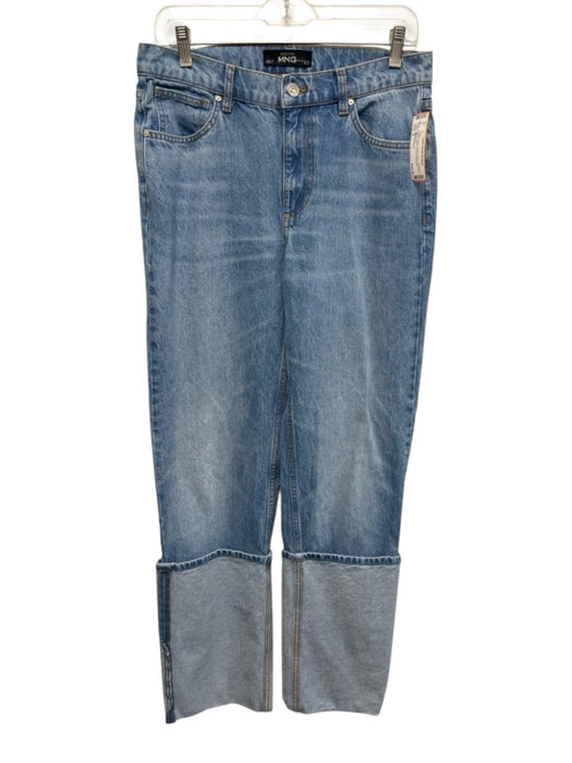 MNG by Mango Size 6 Medium Wash Cotton Denim High Rise Zip Fly Wide Leg Jeans Medium Wash / 6