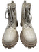 Schutz Shoe Size 10B Beige & Cream Croc Embossed Leather Lace Up Half Calf Boots Beige & Cream / 10B