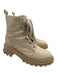 Schutz Shoe Size 10B Beige & Cream Croc Embossed Leather Lace Up Half Calf Boots Beige & Cream / 10B