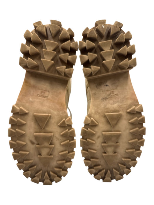 Schutz Shoe Size 10B Beige & Cream Croc Embossed Leather Lace Up Half Calf Boots Beige & Cream / 10B
