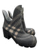 Burberry Shoe Size 40 Black, Beige, Gray Rubber Textured plaid check Boots Black, Beige, Gray / 40