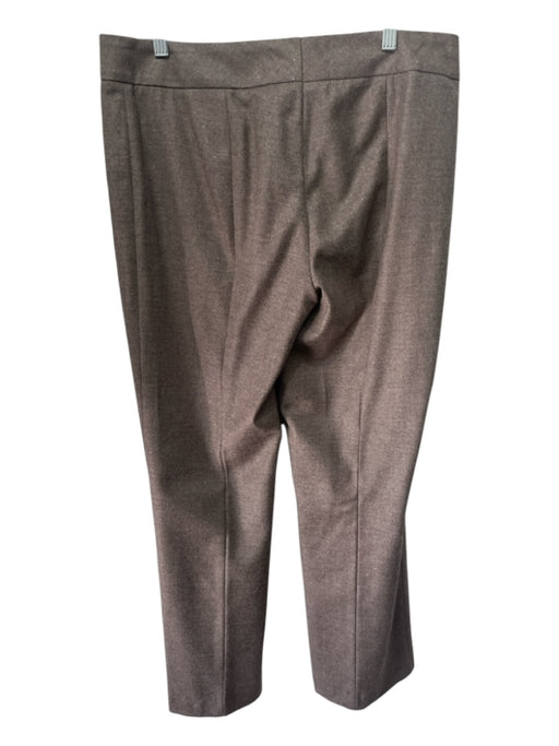 Escada Size L/42 Taupe Brown Wool Shimmer hook & zip Trouser Front Seam Pants Taupe Brown / L/42