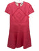 Red Valentino Size 44 Salmon Pink Polyester Short Sleeve Ladder Lace Dress Salmon Pink / 44
