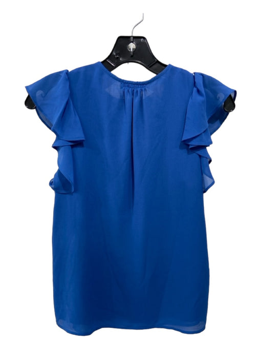 1. State Size XS Cobalt Blue Polyester V Neck Flutter Cap Sleeve Top Cobalt Blue / XS