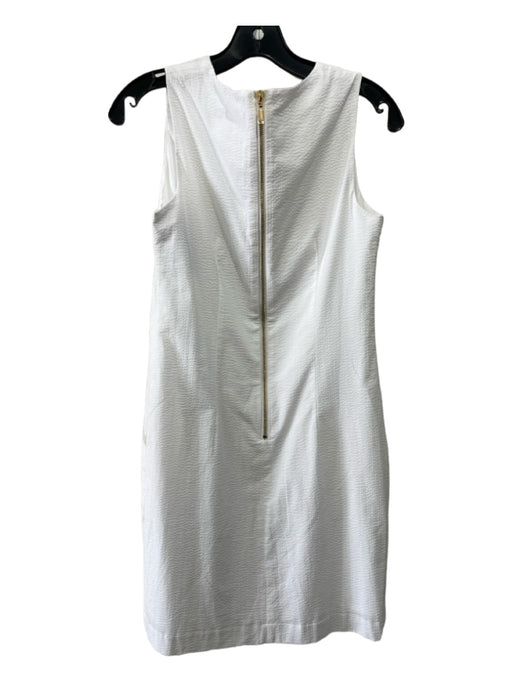 Southern Tide Size 0 White Cotton Blend Round Neck Sleeveless Back Zip Dress White / 0