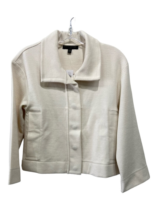 Banana Republic Size XXS Cream White Polyester Blend Collared Button Up Jacket Cream White / XXS