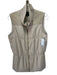 Lafayette 148 Size S Beige Cashmere & Leather Zip Front High Neck Quilted Vest Beige / S
