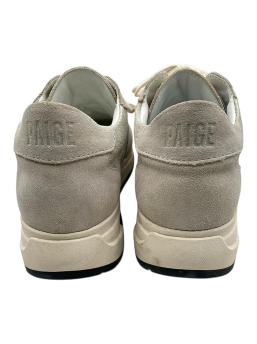 Paige Shoe Size 9 Light Gray Leather Upper Metallic Accent Low Top Sneakers Light Gray / 9