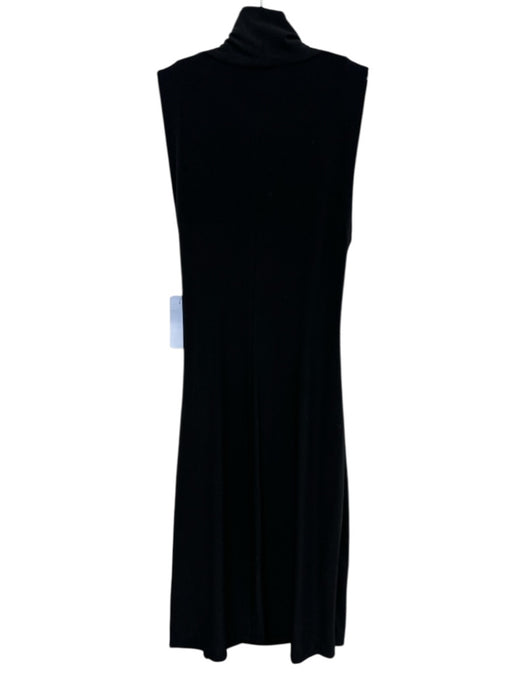 Norma Kamali Size XS Black Polyester Blend Sleeveless Ruched Surplice Dress Black / XS