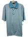 Peter Millar Size M Blue & White Polyester Striped Polo Men's Short Sleeve Blue & White / M