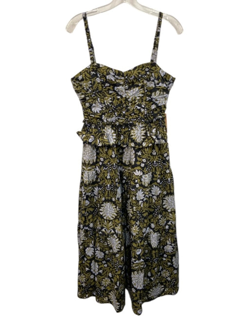 Hyacinth House Size Small Black, Blue, Green Cotton Spaghetti Strap Floral Dress Black, Blue, Green / Small