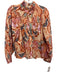 Suncoo Size 0 Pink, Orange, Blue Cotton Long Sleeve Abstract Floral Pintuck Top Pink, Orange, Blue / 0