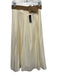 Zara Size XS White & Brown Polyester Side Zip Pleated Belt Inc. Maxi Skirt White & Brown / XS