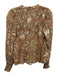 Ulla Johnson Size 2 Orange, White, Gold Cotton Blend Long Balloon Sleeve Top Orange, White, Gold / 2