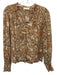 Ulla Johnson Size 2 Orange, White, Gold Cotton Blend Long Balloon Sleeve Top Orange, White, Gold / 2
