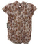 Veronica Beard Size 0 Pink, Brown & Black Silk Flutter Cap sleeve Floral Top Pink, Brown & Black / 0
