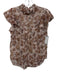 Veronica Beard Size 0 Pink, Brown & Black Silk Flutter Cap sleeve Floral Top Pink, Brown & Black / 0