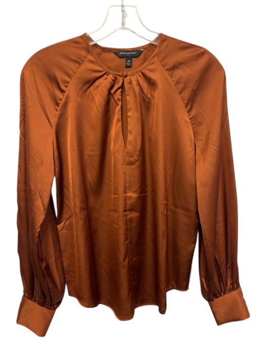 Banana Republic Size XS Copper Orange Polyester Satin Keyhole Front Top Copper Orange / XS