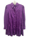 Karina Grimaldi Size XS Purple Cotton Long Sleeve Collar Belt Inc. Dress Purple / XS