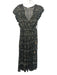 Omika Size XS Green, Blue & Black Modal Flutter Cap sleeve Paisley Maxi Dress Green, Blue & Black / XS
