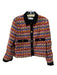 Zara Size L Black & Multi Polyester & Cotton Gold button tweed Collar Jacket Black & Multi / L