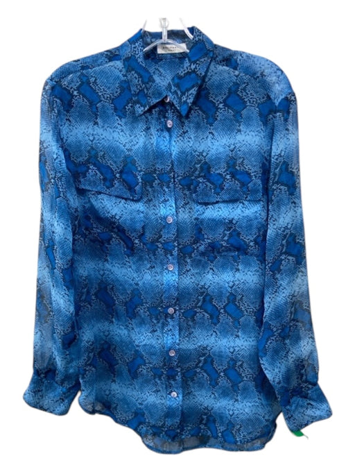 Equipment Size S Blue Print Missing Material Tag Snake Print Button Up Top Blue Print / S