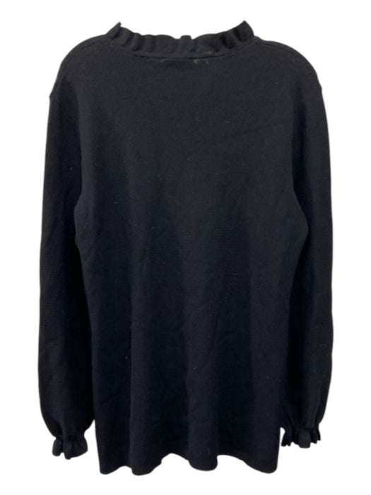 COS Size L Black Wool Scoop Neck Long Sleeve Top Black / L