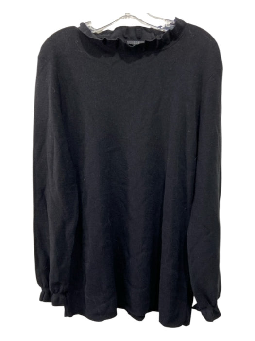 COS Size L Black Wool Scoop Neck Long Sleeve Top Black / L