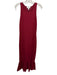 COS Size M Red Viscose & Polyamide Sleeveless Scoop Neck Ruffle Hem Dress Red / M