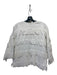 Worth Size XS White Cotton Blend Long Sleeve Fringe Zip Front Pencil Skirt Set White / XS