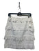 Worth Size XS White Cotton Blend Long Sleeve Fringe Zip Front Pencil Skirt Set White / XS