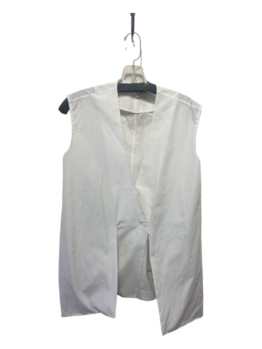 Diane Von Furstenberg Size XS White Cotton Sleeveless One Button Top White / XS