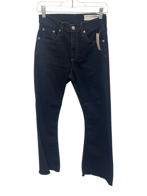 Rag & Bone Size 27 Dark Wash Cotton Zip Fly Frayed Hem Jeans Dark Wash / 27