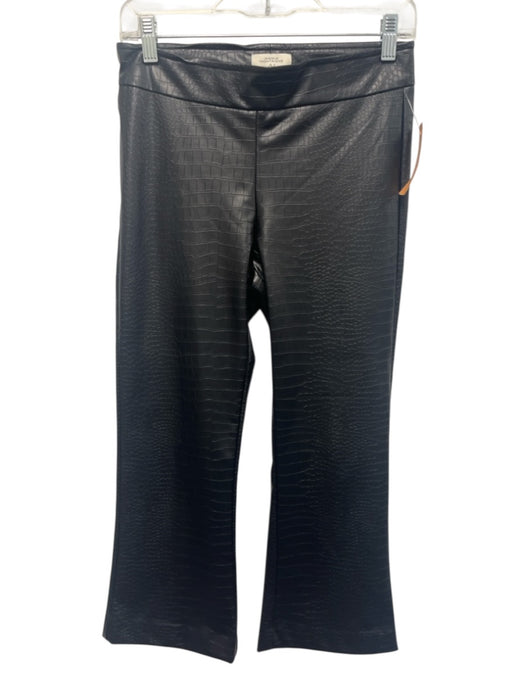 Avenue Montaigne Size 2 Black Polyurethane Snake Embossed Pants Black / 2
