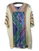 Tanvi Kedia Size XS Cream, Blue, Green Rayon Batwing Cover Up Dress Cream, Blue, Green / XS