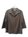 Ann Mashburn Size Small Brown Wool Long Sleeve Collar Half Button Side Slit Top Brown / Small