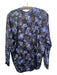 Vince Size XS Blue & Brown Silk Long Sleeve Floral Half Button Top Blue & Brown / XS