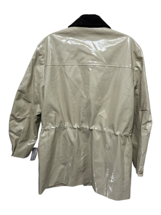 J Crew Size S Beige & Black Polyurethane Coated Ocean Collar Jacket Beige & Black / S