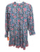 SLV Sur La Vague Size 6 Blue, Pink, Green Cotton Long Sleeve Pleated Dress Blue, Pink, Green / 6