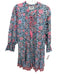 SLV Sur La Vague Size 6 Blue, Pink, Green Cotton Long Sleeve Pleated Dress Blue, Pink, Green / 6