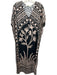 Marie Oliver Size Small Beige & Black Silk Cap Sleeve Abstract Print Dress Beige & Black / Small