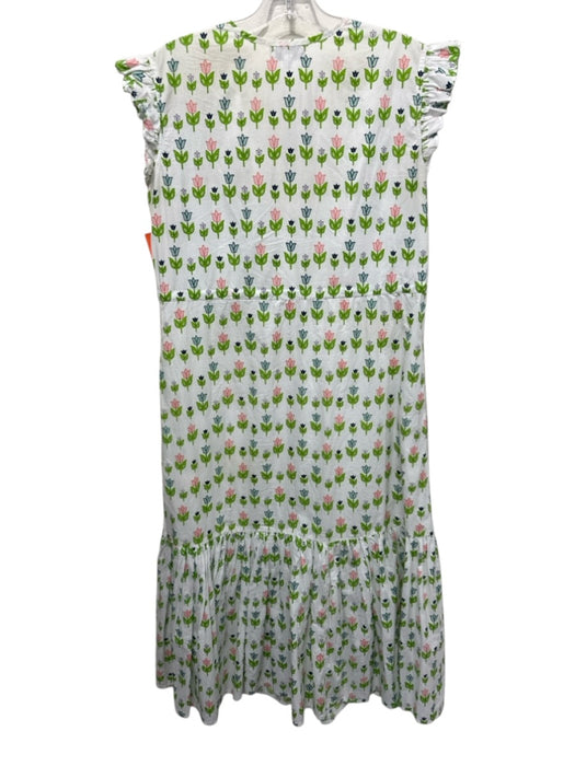 Olivia James the Label Size Small White, Green, Pink Cotton Floral Tiered Dress White, Green, Pink / Small