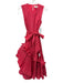 Psophia Vazquez de Castro Size Small Coral Pink Polyester Sleeveless Midi Dress Coral Pink / Small