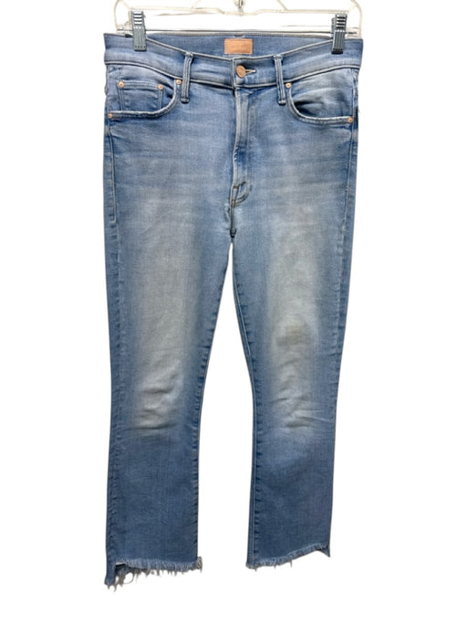 Mother Size 27 Light Wash Cotton Denim High Rise Faded Pockets Raw Hem Jeans Light Wash / 27